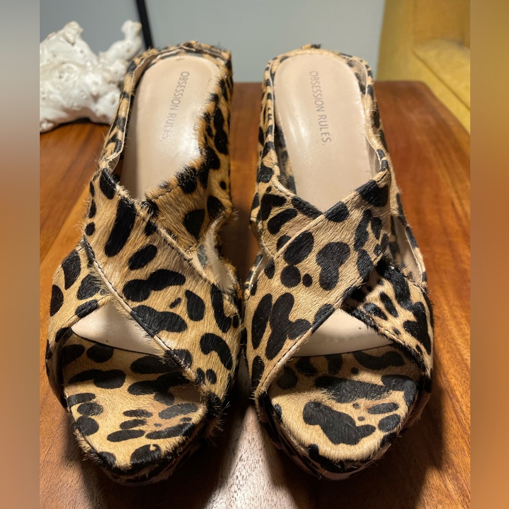 Obsession Rules Brown and Black Heels with Bold Design